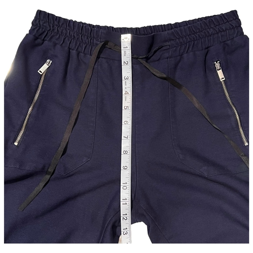 ZARA Women's Navy Pants Size M TRAFALUC Front Tie and Zippers Elastic Waist - Picture 7 of 8